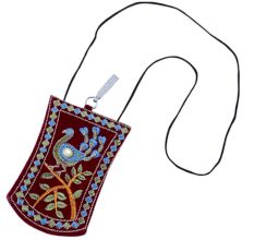 Maroon Peacock Mini Purse / Mobile Pouch For Womens Hook