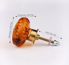 Amber Big Daisy Glass Cabinet Knobs
