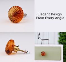 Amber Big Daisy Glass Cabinet Knobs