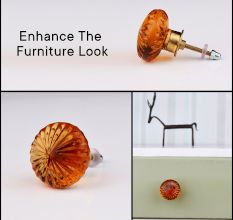 Amber Big Daisy Glass Cabinet Knobs