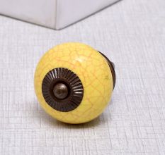 Yellow Pink Crackle Ceramic Furniture Knob Online