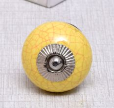Yellow Pink Crackle Ceramic Furniture Knob Online