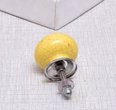Yellow Pink Crackle Ceramic Furniture Knob Online