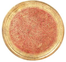 Vintage Brass Red Wall Plate or Tray