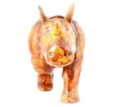 Hand Carved Rino in Mango Wood