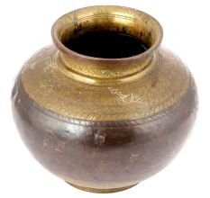 Brass Copper Ganga Jamna Holy Water Pot Kalash