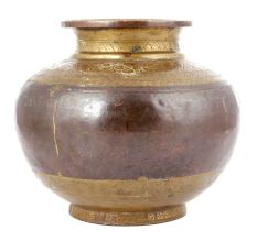 Brass Copper Ganga Jamna Holy Water Pot Kalash