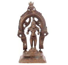 Brass Standing Vishnu Statue with Arch