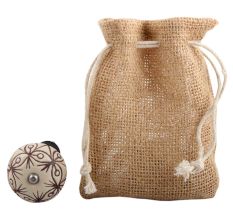 Cream Brown Floral Etched Ceramic Wine Stopper
