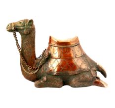 Ethnic Brass Sitting Camel Showpiece