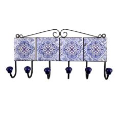 Blue Floral Tiles Hook