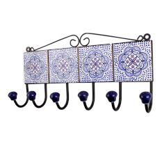 Blue Floral Tiles Hook
