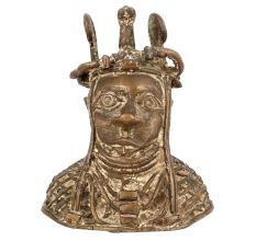 Tribal Art Benin Bronze Bust Oba of Benin