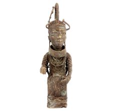 African Life Bronze Warrior Statue