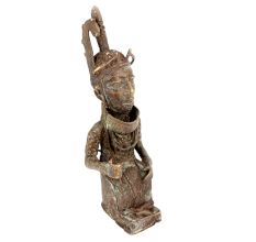 African Life Bronze Warrior Statue