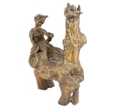 Handmade Bronze Statue Man on Horse