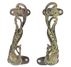 Decorative Peacock Door Handle (In Pair)