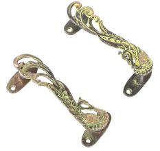 Decorative Peacock Door Handle (In Pair)