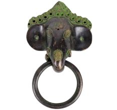 Elephant Door Knocker With Patina