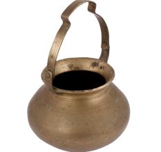 Old Brass Handcrafted Unique Shaped Holy Water Pot or Kamandal