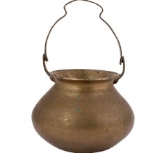 Old Brass Handcrafted Unique Shaped Holy Water Pot or Kamandal