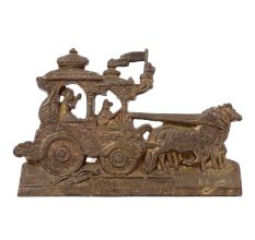 Brass Plate Depicting  Scene From  Famous Bhagvat Geetha