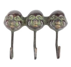 Laughing Buddha Double Cloth Three Hooks Hanger