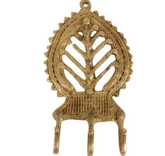Brass Tribal Leaf Design Three Wall Hooks