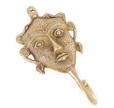 Tribal Woman Face Brass Hooks