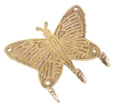 Vintage Style Brass Butterfly Wall Hooks