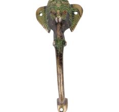 Brass Elephant Trunk Door Handle with Patina