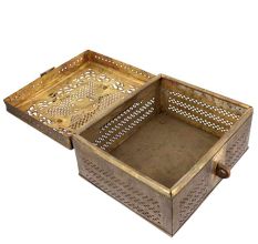 Vintage Brass Cage Square Trinket Box
