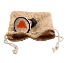 Orange Sea Fish Flat Ceramic Wine Stopper