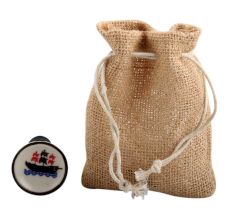 Black Boat Flat Ceramic Wine Stopper