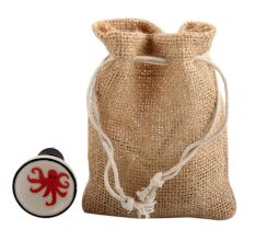 Red Star Fish Flat Ceramic Wine Stopper