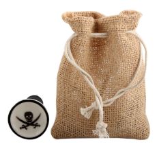 Black Man Skull Danger Symbol Flat Ceramic Wine Stopper