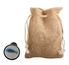 Turquoise Fish Flat Ceramic Wine Stopper