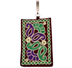 Navy Embroidered Mobile Money Purse Cover Pouch Purse Sling bag