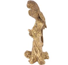 Brass Parrot on Branch Statue