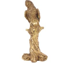 Brass Parrot on Branch Statue
