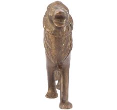 Handcrafted Standing Lion Brass Statue