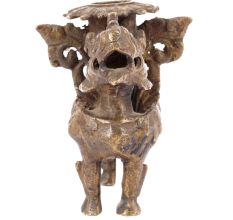 Brass Foo Dog Candle Holder