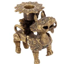 Old Fu Dog Candle Holder