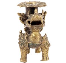 Old Fu Dog Candle Holder