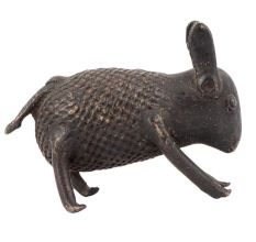 Engraved Brass Rabbit Standing Statue