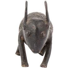 Engraved Brass Rabbit Standing Statue