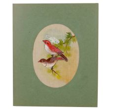 Bird Sparrows Fabric Painting With Natural Water Colours