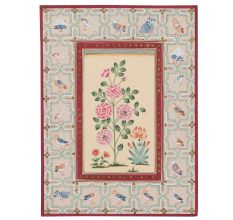 Pink Flowers with Birds In the Border Painting