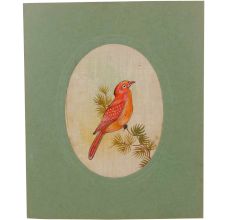 Handprinted Beautiful Bird-Miniature Painting