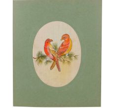 Handmade Indian Miniature Painting Birds On Tree